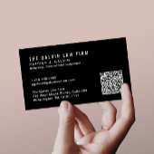 Beruflicher QR-Code für Mitarbeiter schwarz Visitenkarte