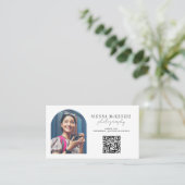 Beruflicher QR-Code für moderne Bogenfotografie Visitenkarte (Stehend Vorderseite)
