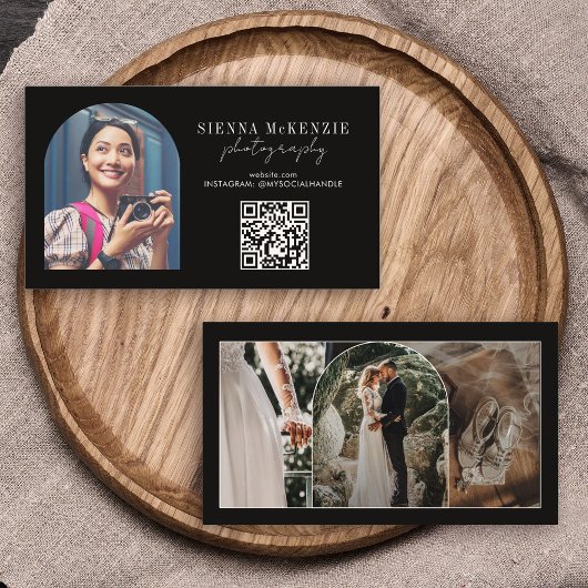 Beruflicher QR-Code für moderne Bogenfotografie Visitenkarte