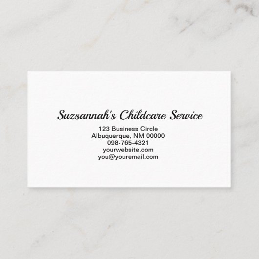 Beruflicher QR-Code für Nanny Custom Oval Foto Visitenkarte (Rückseite)