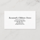 Beruflicher QR-Code für Nanny Custom Oval Foto Visitenkarte (Rückseite)