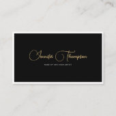 Beruflicher QR-Code für Schwarz und Gold Visitenkarte (Vorderseite)