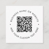 Beruflicher QR-Code für Schwarz und Weiß Quadratische Visitenkarte (Vorderseite)