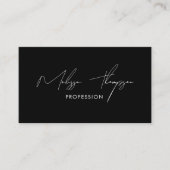 Beruflicher QR-Code für Schwarze Signatur-Skript Visitenkarte (Vorderseite)