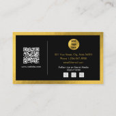 Beruflicher QR-Code für Schwarzes Gold-Signature-S Visitenkarte (Rückseite)