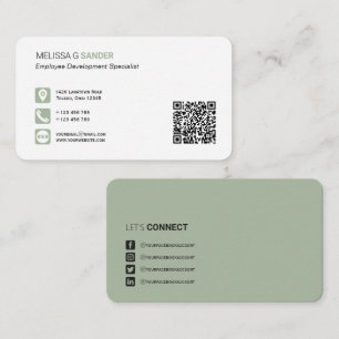 Beruflicher QR-Code für Social Media Salin Grün Visitenkarte