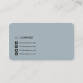 Beruflicher QR-Code für soziale Medien staubig blu Visitenkarte (Rückseite)