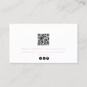 Beruflicher QR-Code für Vintages Schwarzweiß-Rosa Visitenkarte (Rückseite)