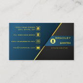 Beruflicher QR Code Gradient Blue und Gold Visitenkarte (Rückseite)