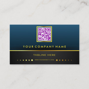 Beruflicher QR Code Gradient Blue und Gold Visitenkarte