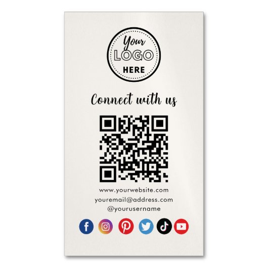 Beruflicher QR-Code in Verbindung mit unseren Soci Magnetische Visitenkarte (Vorderseite Vertikal)