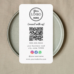 Beruflicher Qr-Code Instagramm Facebook-Logo weiß Visitenkarte