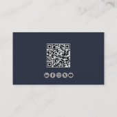 Beruflicher QR-Code, Luftfahrt, blau, minimalistis Visitenkarte (Rückseite)