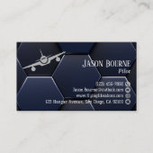 Beruflicher QR-Code, Luftfahrt, modernes blaues Si Visitenkarte (Vorderseite)