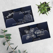 Beruflicher QR-Code, Luftfahrt, modernes blaues Si Visitenkarte