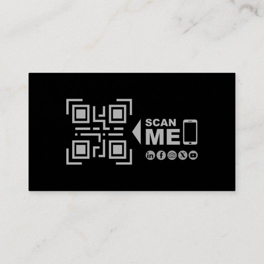 Beruflicher QR-Code, Luftfahrt, modernes Schwarzsi Visitenkarte (Rückseite)