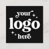 Beruflicher QR-Code-Minimal-Design mit Logo Quadratische Visitenkarte (Rückseite)
