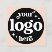 Beruflicher QR-Code-Minimal-Design mit Logo Quadratische Visitenkarte (Rückseite)