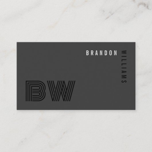 Beruflicher QR-Code Minimal-Monogramm Visitenkarte (Vorderseite)