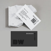 Beruflicher QR-Code Minimal-Monogramm Visitenkarte
