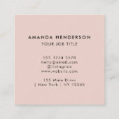 Beruflicher QR-Code mit reinem Rosa-Scanner Quadratische Visitenkarte (Rückseite)