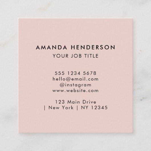 Beruflicher QR-Code mit reinem Rosa-Scanner Quadratische Visitenkarte (Rückseite)