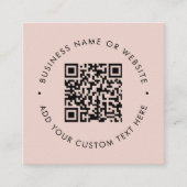 Beruflicher QR-Code mit reinem Rosa-Scanner Quadratische Visitenkarte (Vorderseite)
