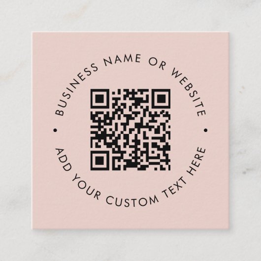 Beruflicher QR-Code mit reinem Rosa-Scanner Quadratische Visitenkarte (Vorderseite)