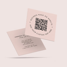 Beruflicher QR-Code mit reinem Rosa-Scanner Quadratische Visitenkarte