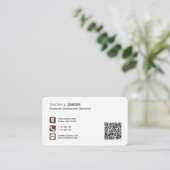Beruflicher QR-Code mit Social-Media-Vernetzung  Visitenkarte (Stehend Vorderseite)