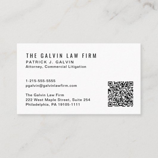 Beruflicher QR Code Mitarbeiter Visitenkarte (Vorderseite)