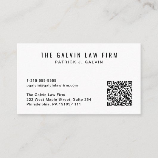 Beruflicher QR Code Mitarbeiter Visitenkarte (Vorderseite)