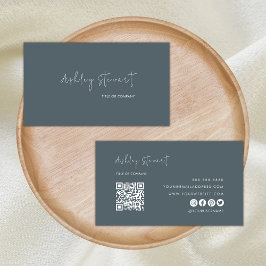 Beruflicher QR-Code Moderne Minimalistische Marine Visitenkarte