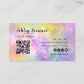 Beruflicher Qr-Code Modernes Holo Opal Stilvolles  Visitenkarte (Vorderseite)