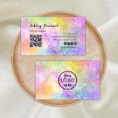 Beruflicher Qr-Code Modernes Holo Opal Stilvolles  Visitenkarte