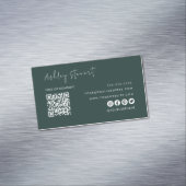 Beruflicher Qr-Code Modernes Minimalistisches Dunk Magnetische Visitenkarte (Beispiel)
