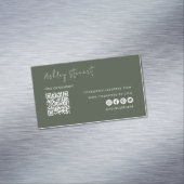 Beruflicher QR-Code Modernes Minimalistisches Grün Magnetische Visitenkarte (Beispiel)