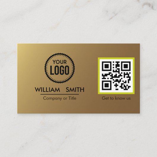 Beruflicher QR-Code Modernes Minimalistisches Schw Visitenkarte (Vorderseite)