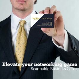 Beruflicher QR-Code Navy Blue Simple Visitenkarte