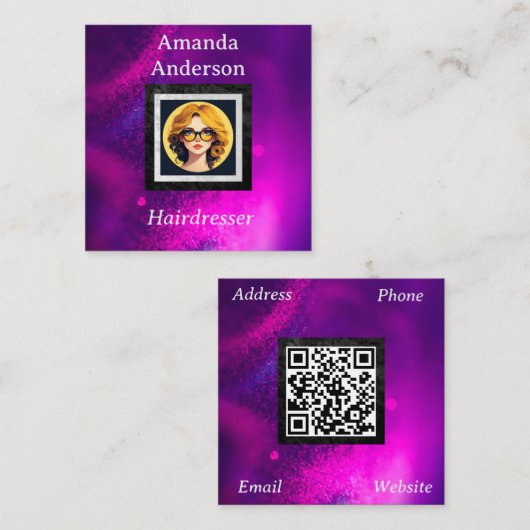 Beruflicher QR-Code Quadratische Visitenkarte (Vorne/Hinten)