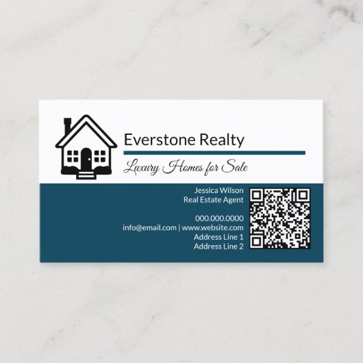 Beruflicher QR-Code Real Anwesen Visitenkarte (Vorderseite)