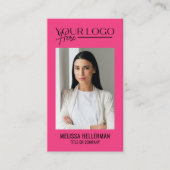 Beruflicher QR-Code Rosa Foto-Logo Vertikal Visitenkarte (Vorderseite)