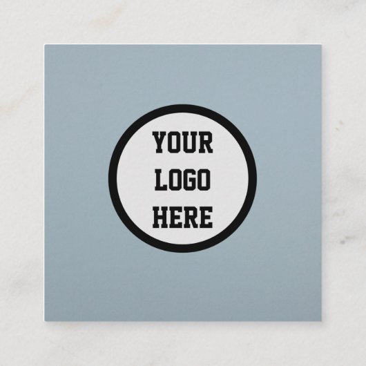 Beruflicher QR-Code Scannable Dusty Blue Modern Quadratische Visitenkarte (Rückseite)