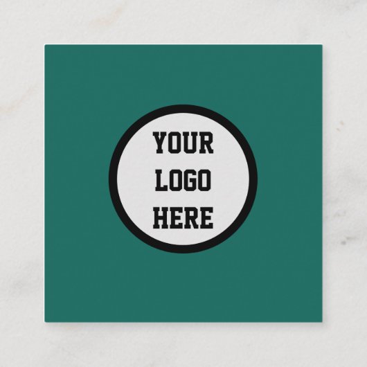 Beruflicher QR Code Scannable Emerald Green Quadratische Visitenkarte (Rückseite)