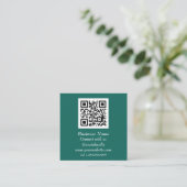 Beruflicher QR Code Scannable Emerald Green Quadratische Visitenkarte (Stehend Vorderseite)