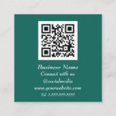 Beruflicher QR Code Scannable Emerald Green Quadratische Visitenkarte (Vorderseite)