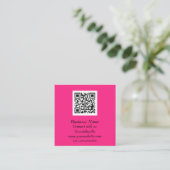 Beruflicher QR-Code Scannable Magenta Pink Modern Quadratische Visitenkarte (Stehend Vorderseite)