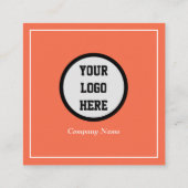 Beruflicher QR Code Scannable Orange Modern Quadratische Visitenkarte (Rückseite)