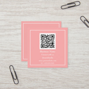 Beruflicher QR Code Scannable Orange Modern Quadratische Visitenkarte