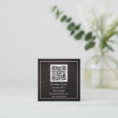 Beruflicher QR-Code Scannerbraun Leder Quadratische Visitenkarte (Stehend Vorderseite)